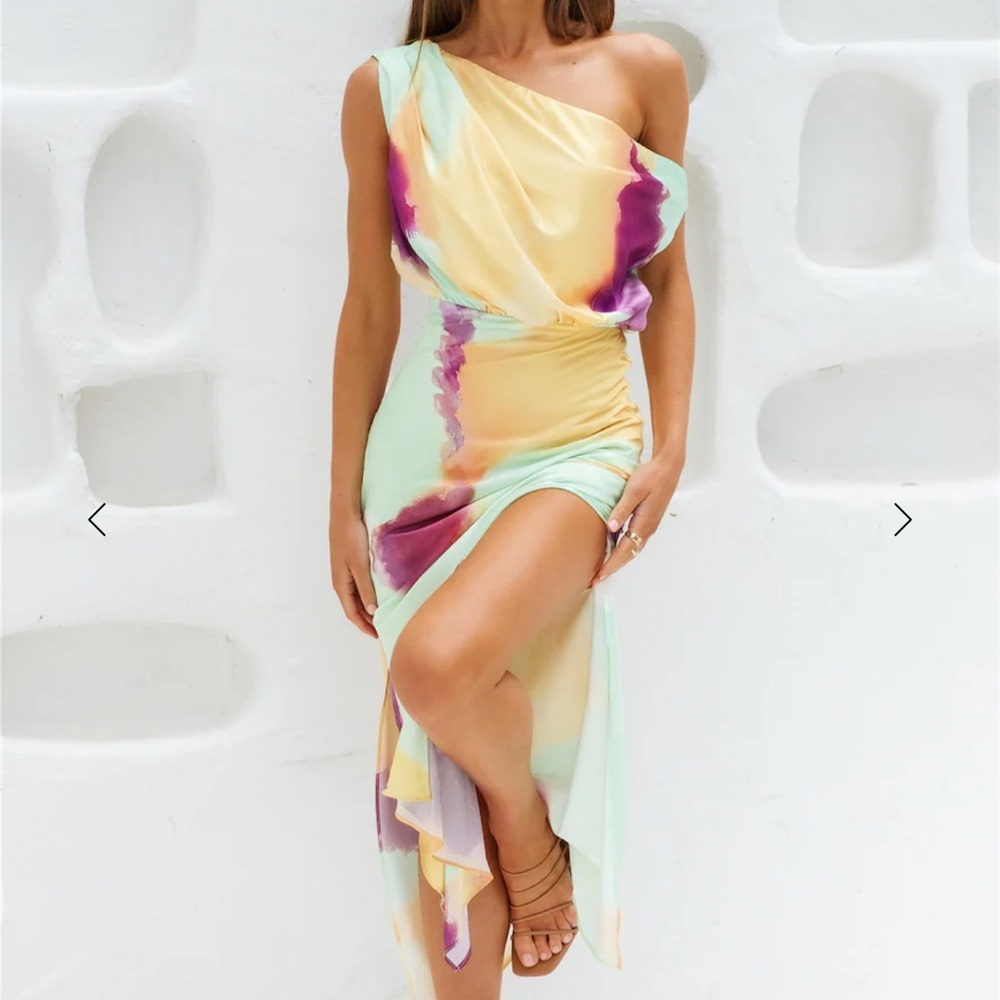Hello Molly Vibrant One-Shoulder Dress
